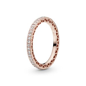 Каблучка Pandora Серця та сяйво 180963CZ
