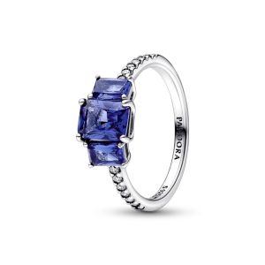 Каблучка Pandora Три сині прямокутники 192389C01