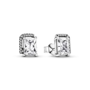 Сережки Pandora Блискучий прямокутник з ореолом 292380C01